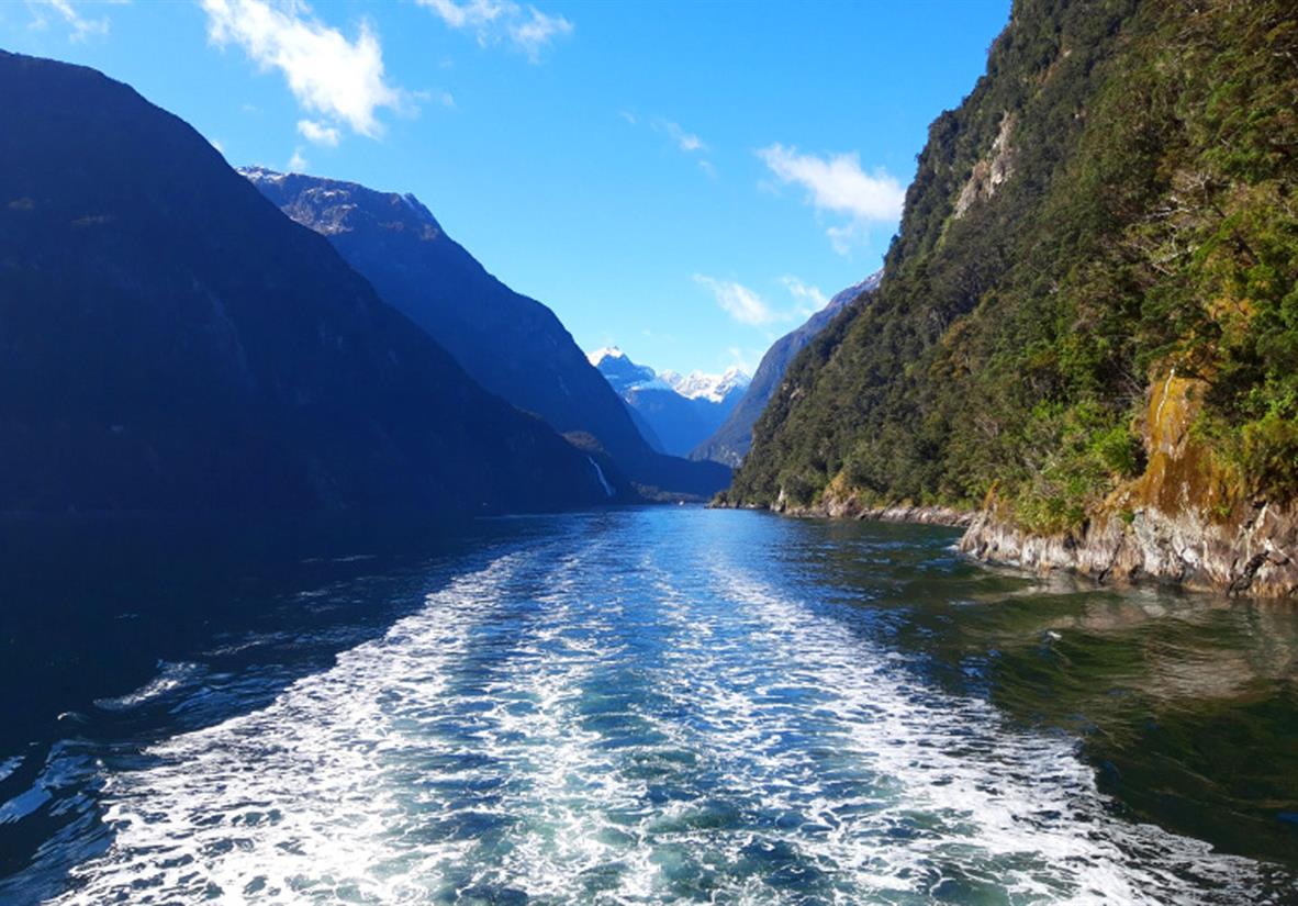 Boat on Milford Sound