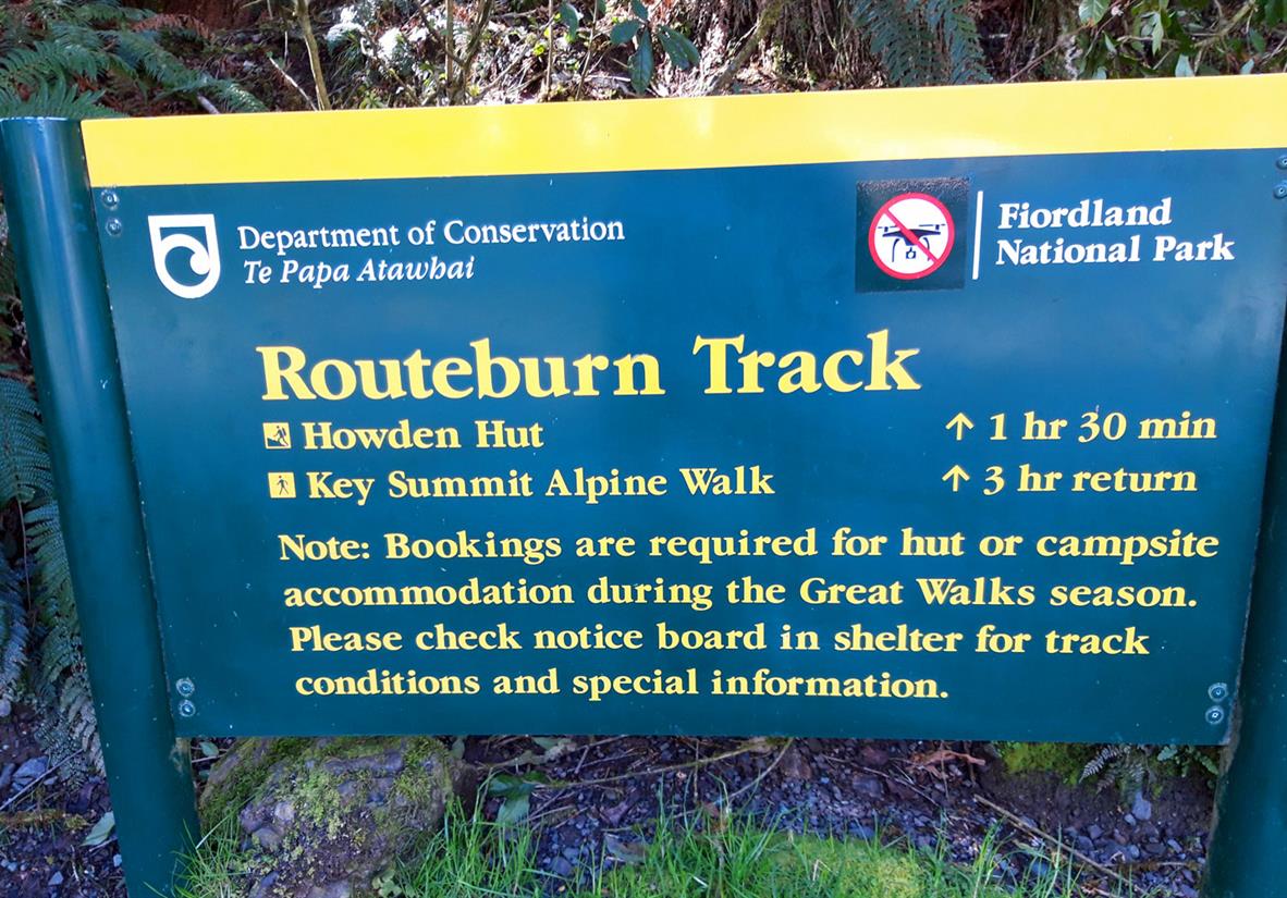 Routeburn Track Sign