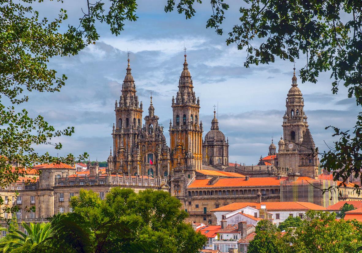 The famous Cathedral of Santiago