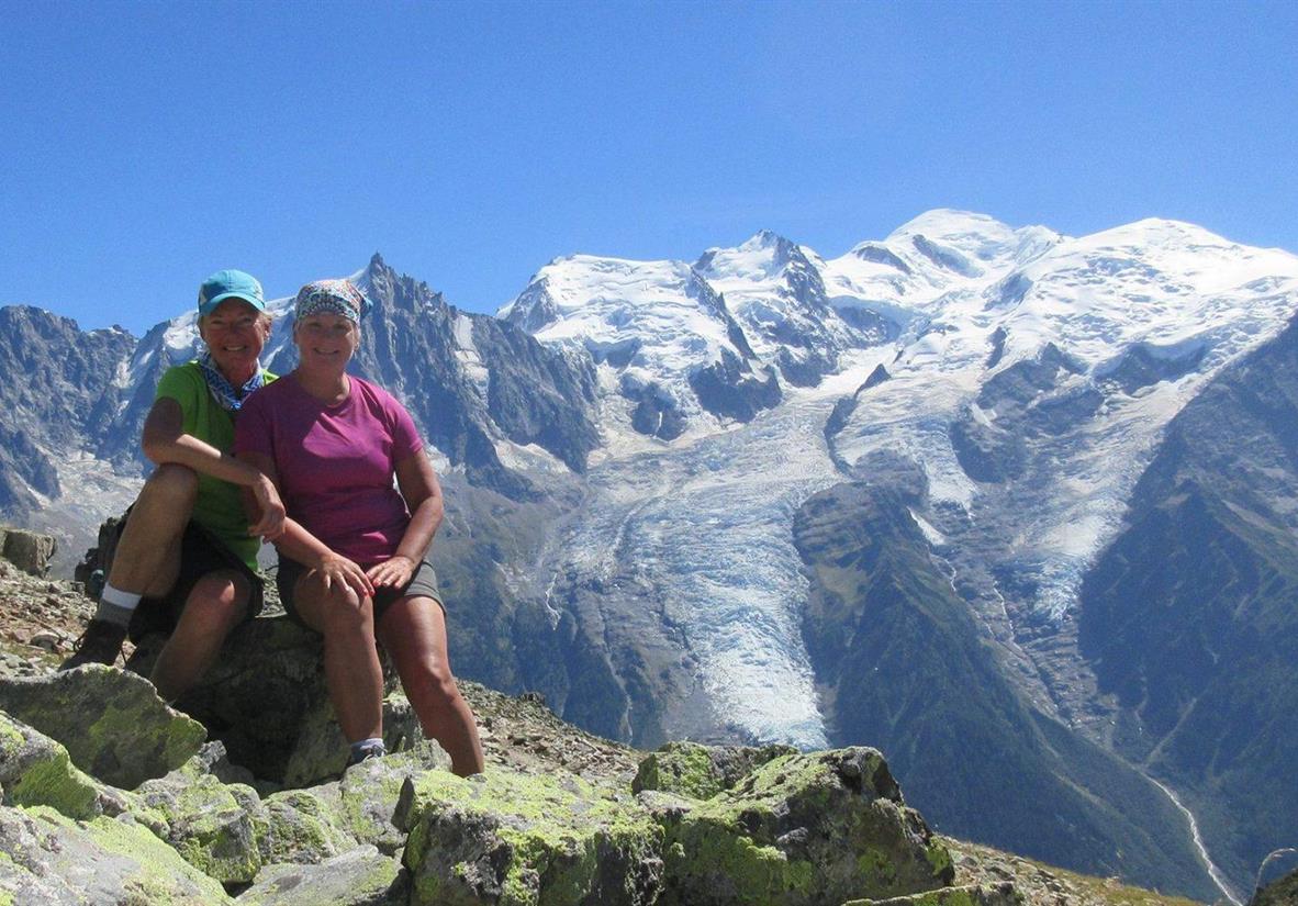 On the TMB with great views of Mont Blanc