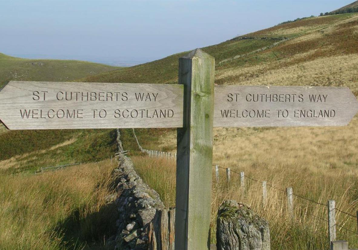 Crossing the border on St Cuthberts Way