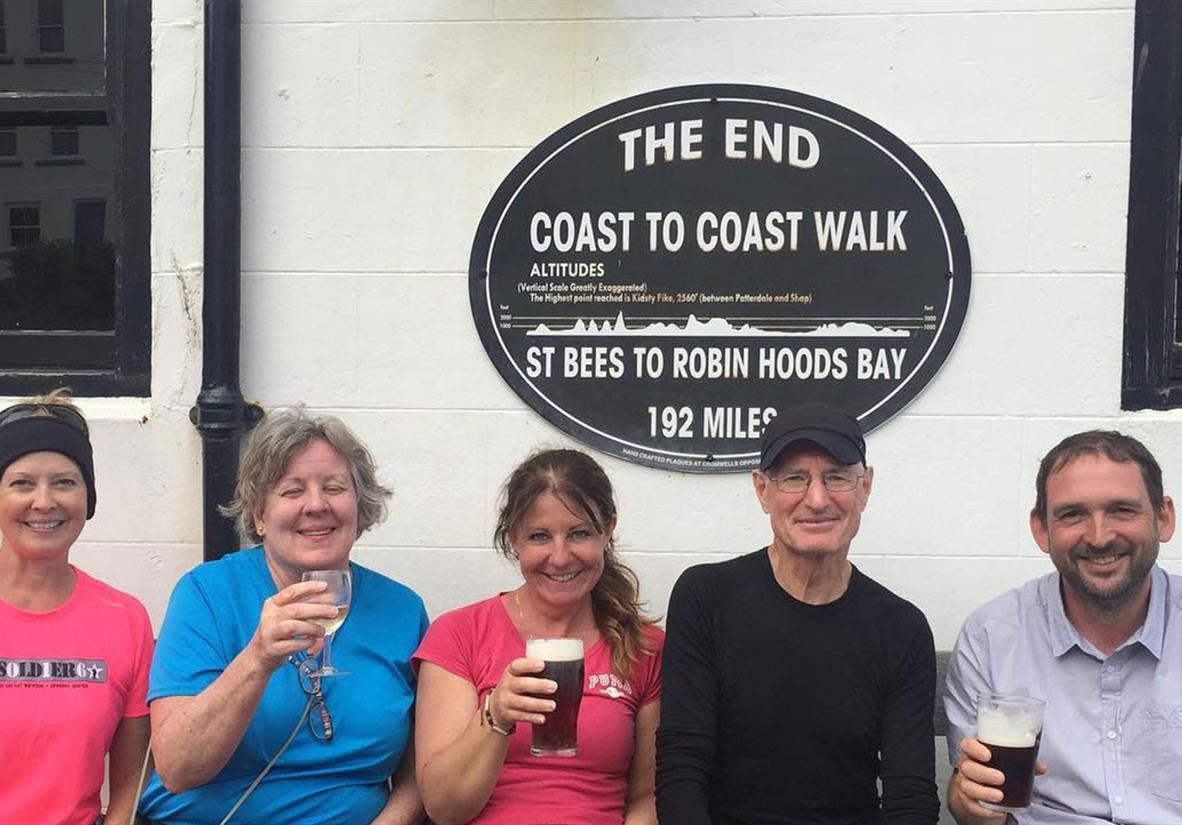 A deserved pint at the end of the Coast to Coast