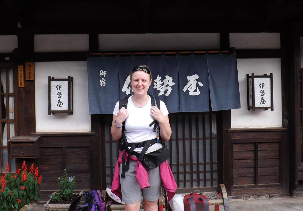 Laura at Macs on the Kumano Kodo