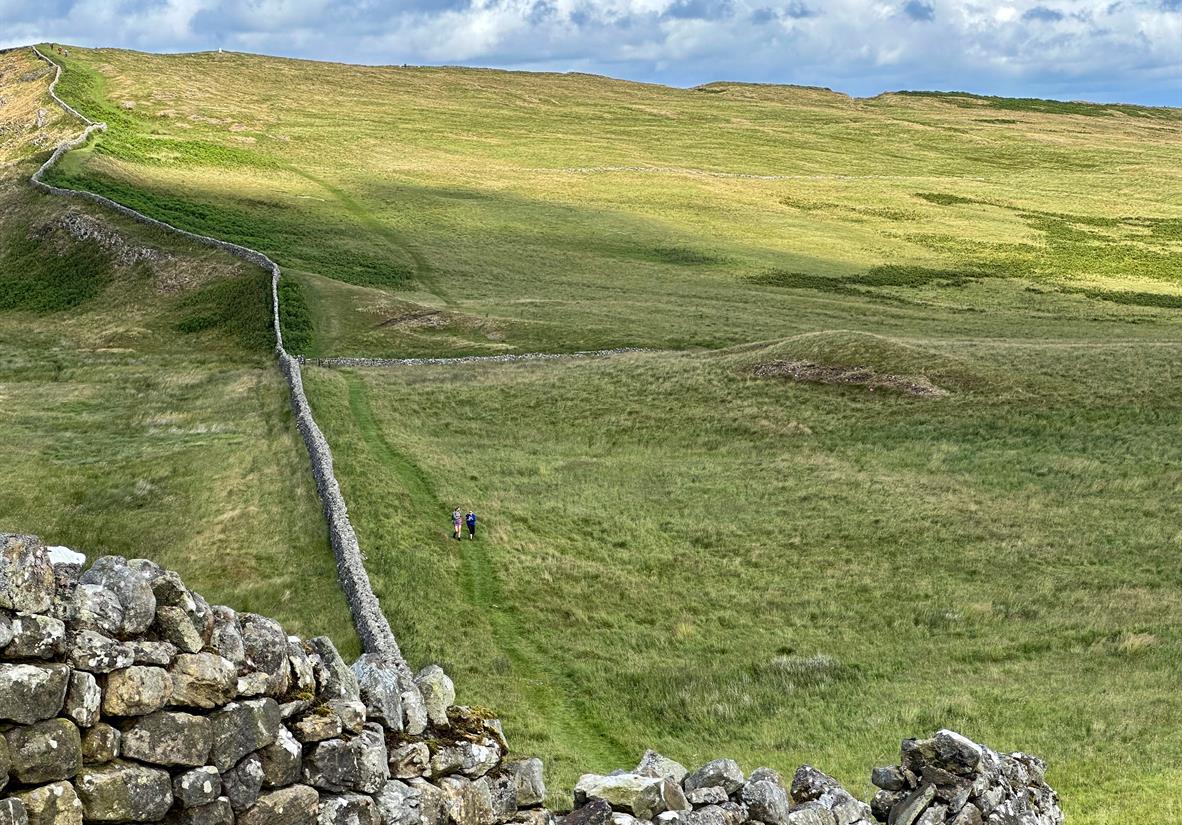 Wall and path, side by side