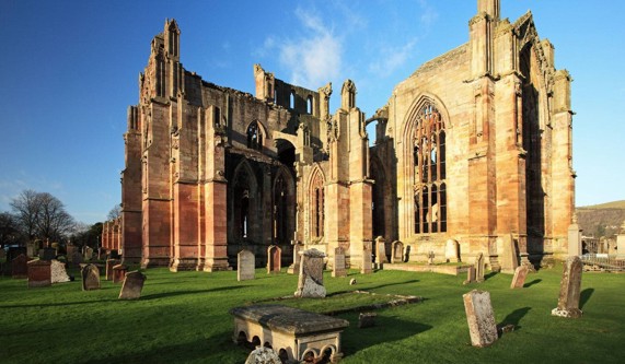 Melrose Abbey on St Cuthbert's Way Pilgrim Route