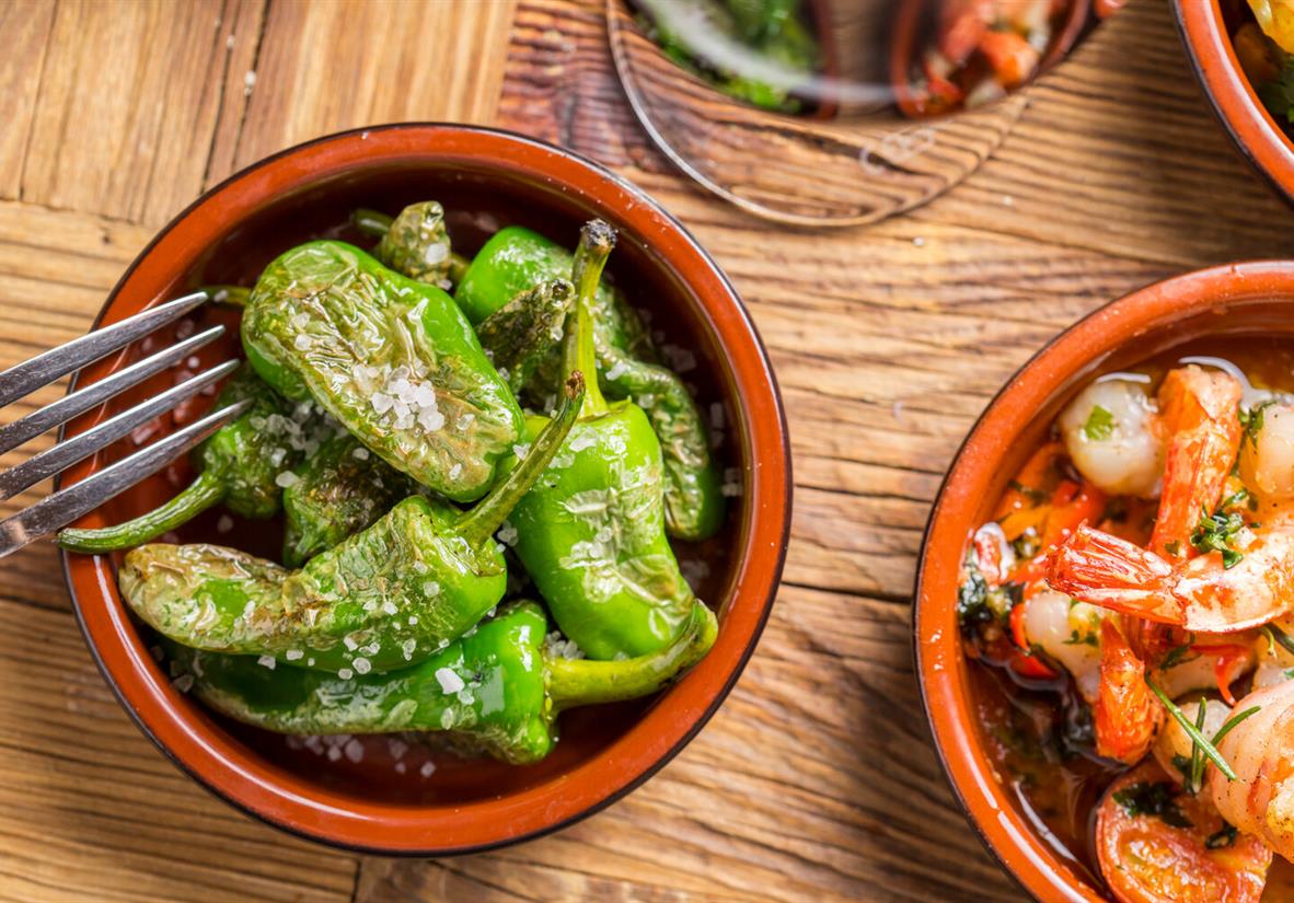 Snack on the famous Padron peppers