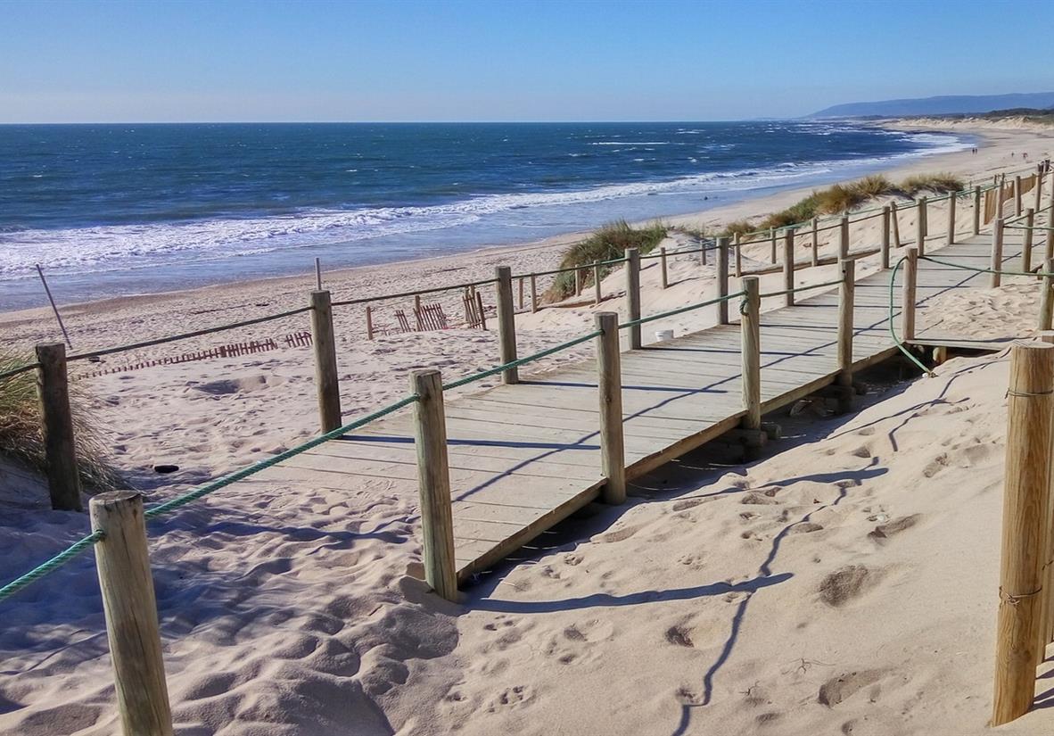 Handy boardwalks line parts of beach on the Camino