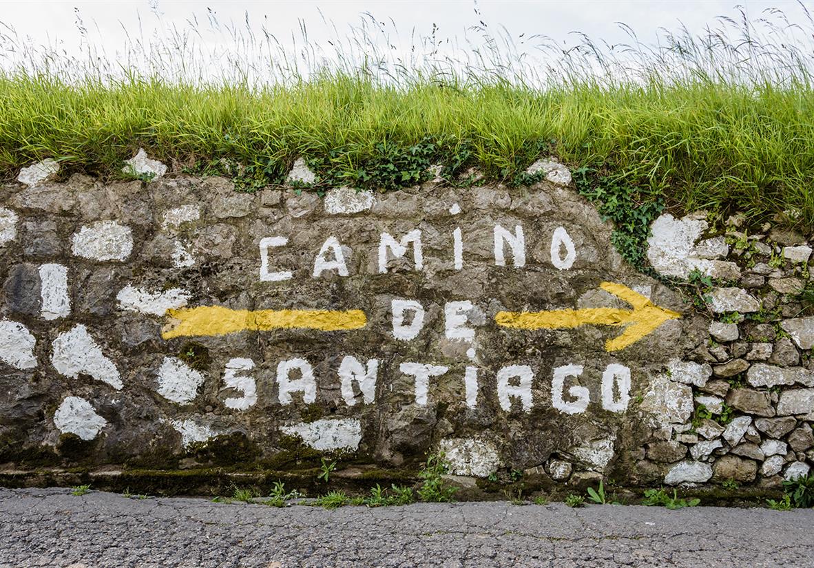 Pilgrims also make their own signage!