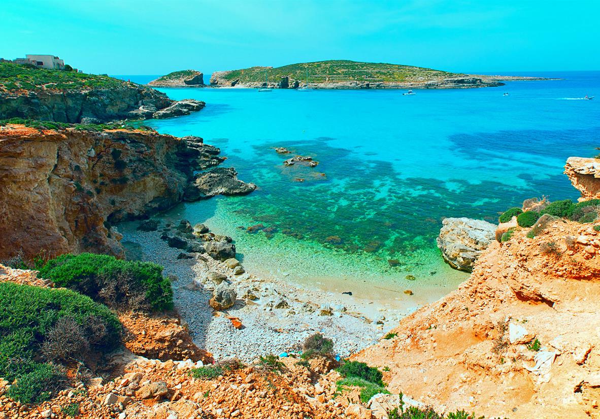 Island of Comino and its turquoise seas