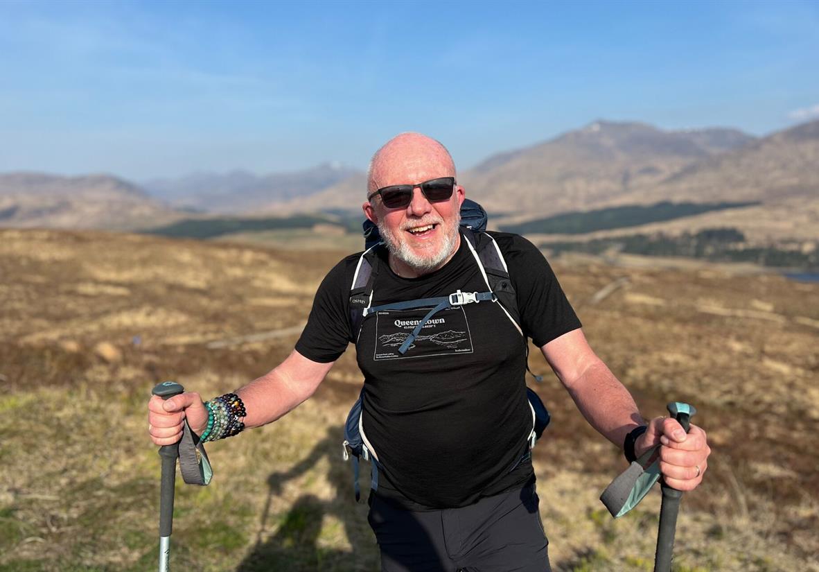 Solo walker on West Highland Way