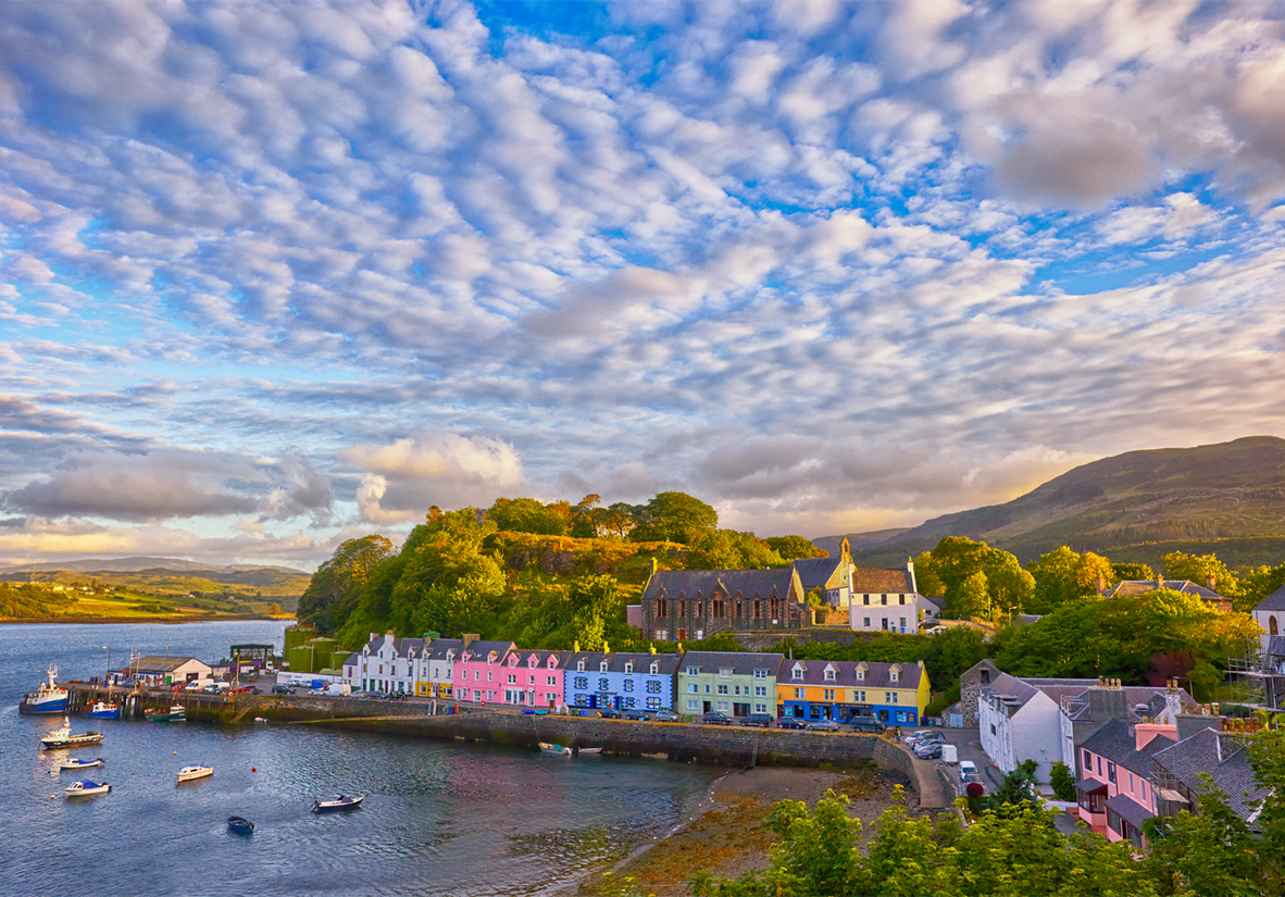 The colourful harbour town of Portree